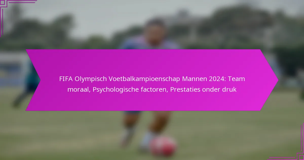 FIFA Olympisch Voetbalkampioenschap Mannen 2024: Team moraal, Psychologische factoren, Prestaties onder druk